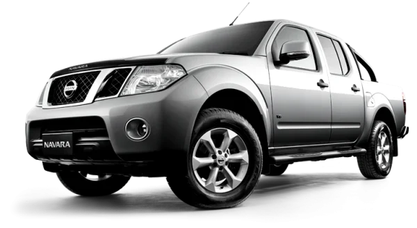 Silver Nissan Navara Pickup Truck PNG Transparent Background