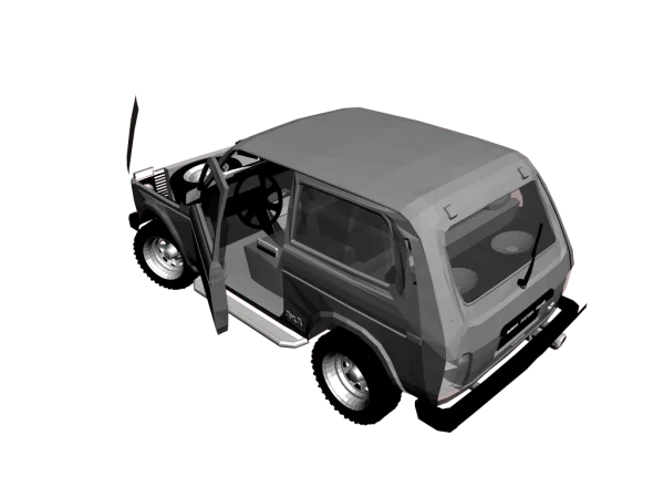 Grey Low Poly Off-Road Vehicle PNG Transparent Background