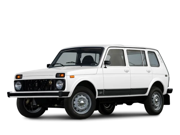 White Lada Niva 4x4 PNG Transparent Background