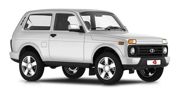 Silver Lada Niva SUV PNG Transparent Background