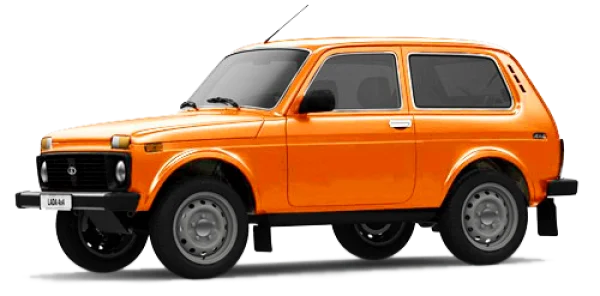 Orange Lada Niva Car PNG Transparent Background