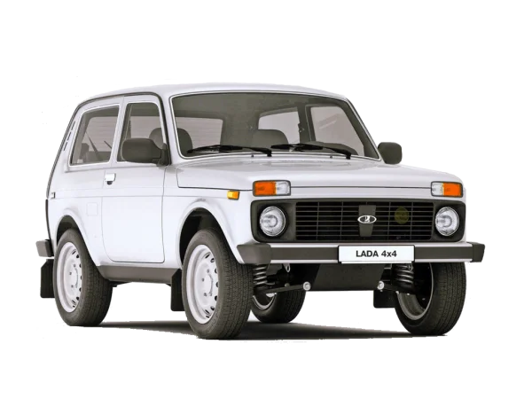 White Lada Niva 4x4 Car PNG Transparent Background