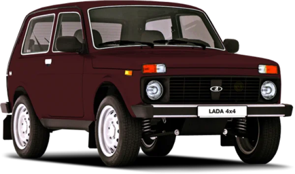 Dark Red Lada Niva 4x4 Car PNG Transparent Background
