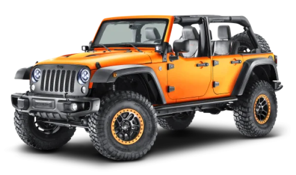 Orange Jeep Wrangler PNG Transparent Background