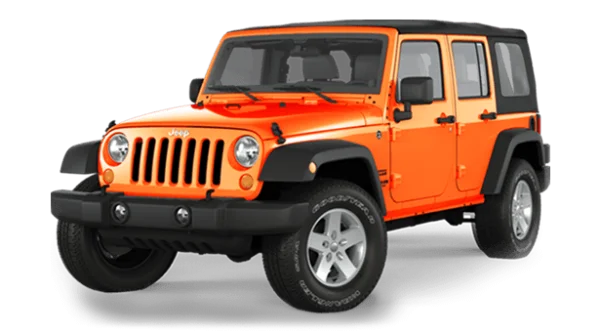 Orange Jeep Wrangler PNG Transparent Background