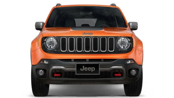 Orange Jeep Renegade Front View PNG Transparent Background