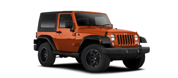 Orange Jeep Wrangler PNG Transparent Background