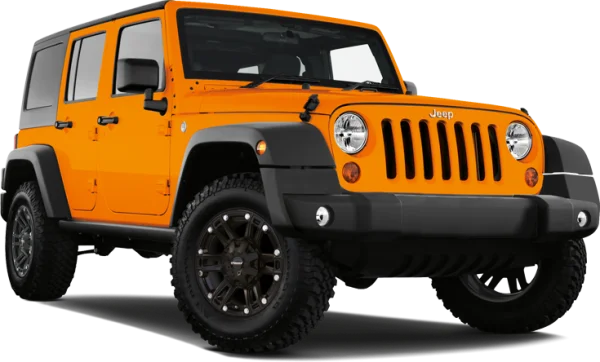 Orange Jeep Wrangler PNG Transparent Background
