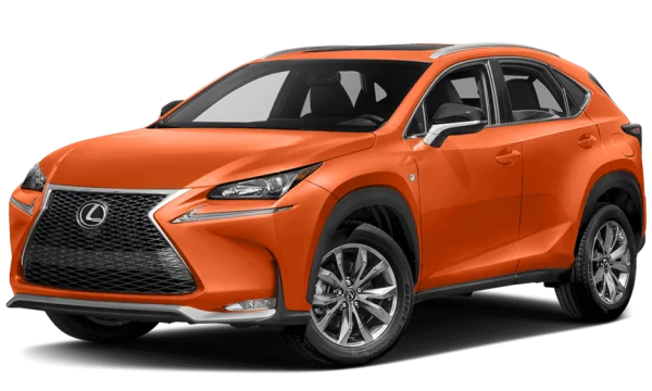 Orange Lexus NX SUV PNG Transparent Background
