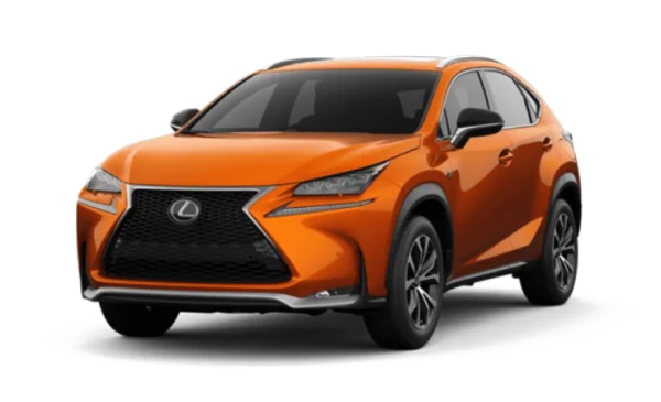 Orange Lexus NX SUV Transparent Background