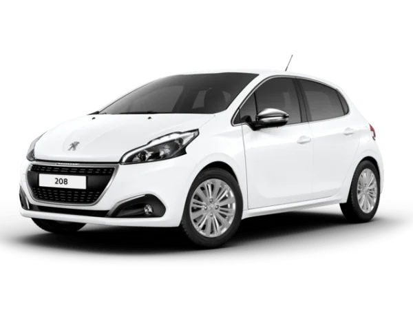 White Peugeot 208 Car PNG Transparent Background