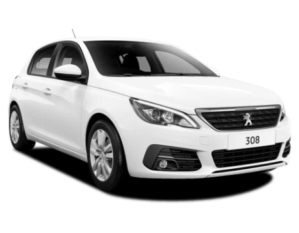 White Peugeot 308 Car PNG Transparent Background
