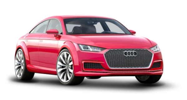 Sporty Red Audi Car PNG Transparent Background