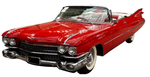 Red Classic Cadillac Convertible PNG Transparent Background