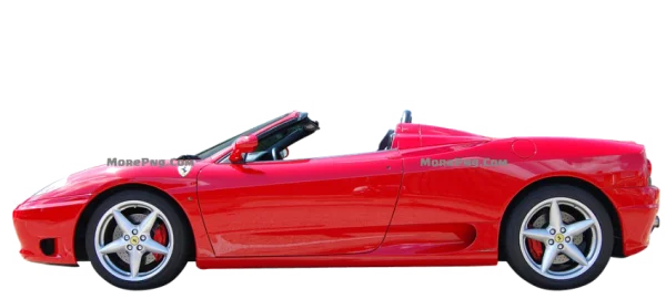 Red Ferrari Convertible Car PNG Transparent Background