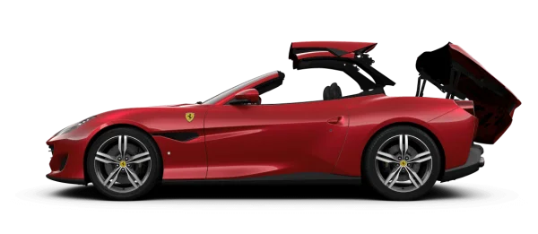 Red Ferrari Convertible Side View PNG Transparent Background