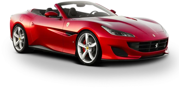 Red Ferrari Convertible Sports Car PNG Transparent Background