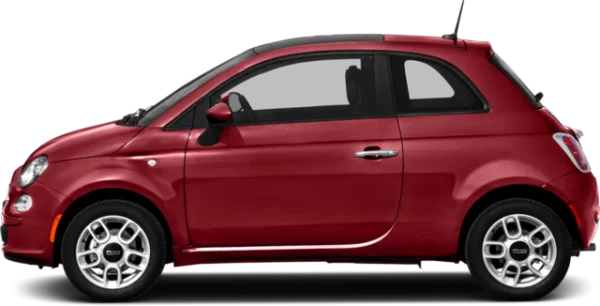 Red Fiat 500 Car PNG Transparent Background