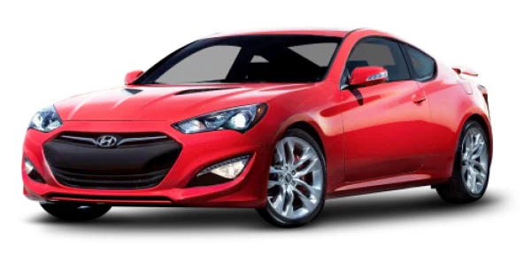 Red Hyundai Genesis Coupe PNG Transparent Background