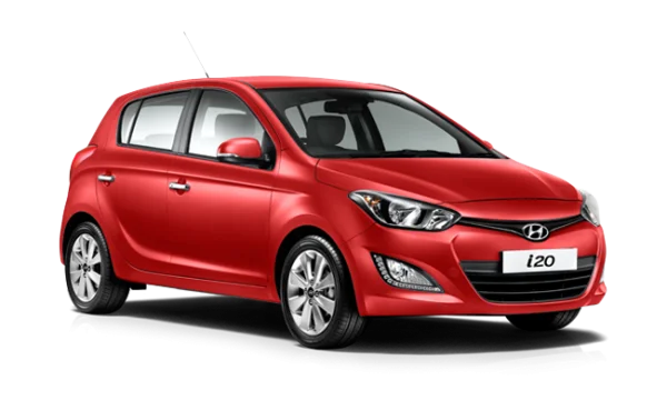 Red Hyundai i20 Car PNG Transparent Background