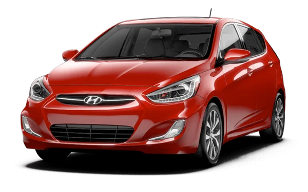 Red Hyundai Hatchback Car PNG Transparent Background