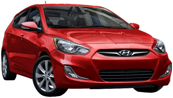 Red Hyundai Accent Hatchback Car PNG Transparent