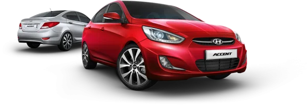Red and Silver Hyundai Accent Cars PNG Transparent