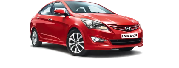Red Hyundai Verna Car PNG Transparent Background