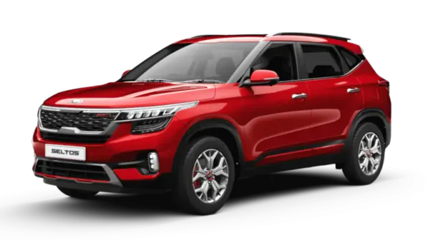 Red Kia Seltos SUV Transparent Background