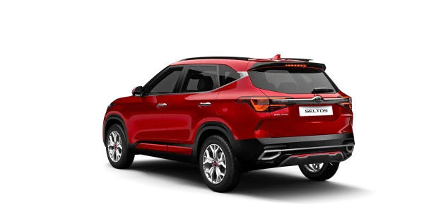 Red Kia Seltos SUV PNG Transparent Background