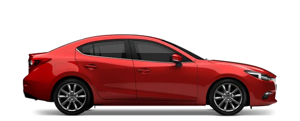 Red Mazda 3 Sedan Car PNG Transparent Background