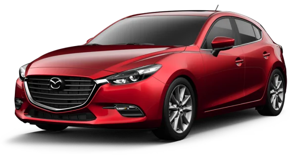 Red Mazda 3 Hatchback Car PNG Transparent Background
