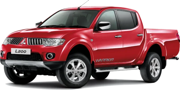 Red Mitsubishi L200 Warrior Pickup Truck PNG Transparent Background