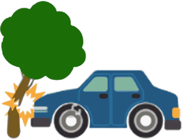 Car Crash into Tree PNG Transparent Background