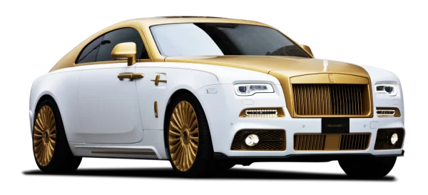 Mansory Rolls-Royce Wraith White and Gold PNG