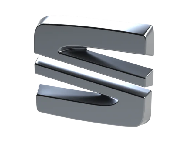 3D Metallic Letter S PNG Transparent Background