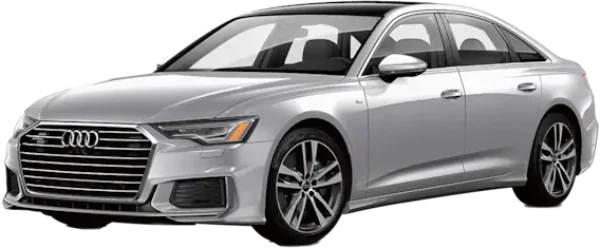 Silver Audi A6 Luxury Sedan PNG Transparent Background