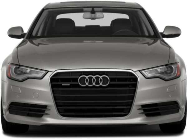 Silver Audi A6 Car Front View PNG Transparent Background