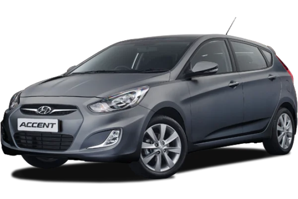 Grey Hyundai Accent Hatchback PNG Transparent Background