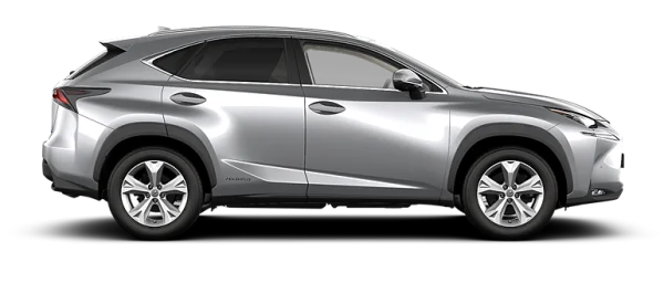 Silver Lexus NX SUV PNG Transparent Background
