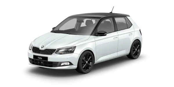 White Skoda Fabia Car PNG Transparent Background