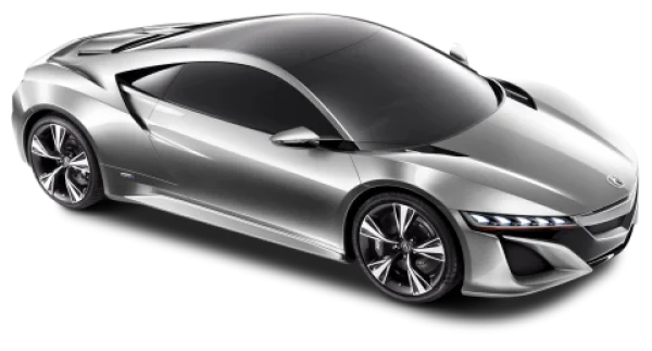 Silver Concept Sports Car PNG Transparent Background