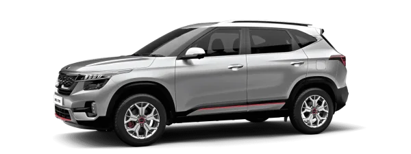 Silver Kia Seltos SUV PNG Transparent Background
