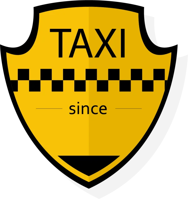 Yellow Taxi Shield Logo PNG Transparent