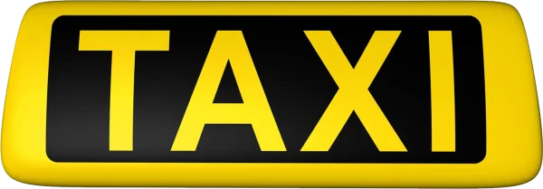 Yellow Taxi Sign PNG Transparent Background