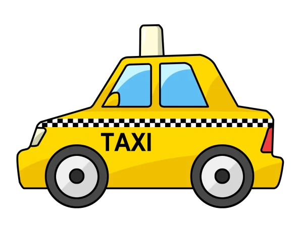 Yellow Taxi Car PNG Transparent Background