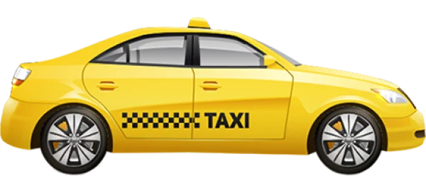 Yellow Taxi Car PNG Transparent Background
