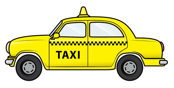 Yellow Taxi Car PNG Transparent Background