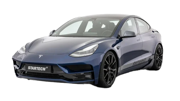 Blue Tesla Model 3 Startech Tuning PNG