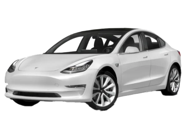 White Tesla Model 3 PNG Transparent Background